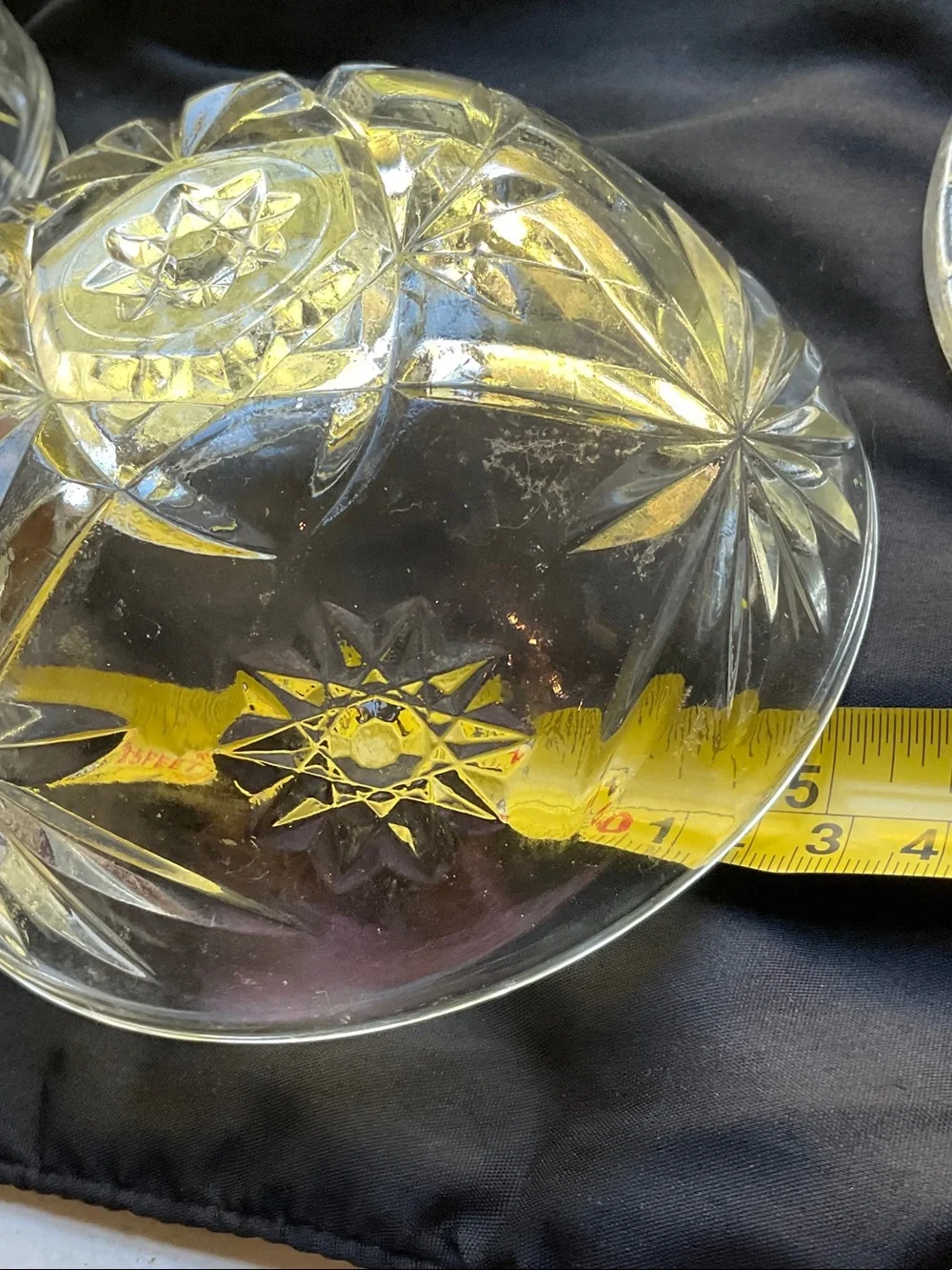 Clear Cut Glass Candy Dish and lid less Jar - Elegant Crystal-Style Home Dining